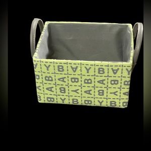 COPY - Baby Word Printed Small Decorative Storage Bin w/ Faux Leather Handles M…